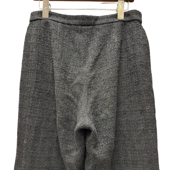 Chanel Uniform Tweed Pants Cotton Blend Tweed Wide-Leg Trousers Black Size 42 - Picture 4 of 16